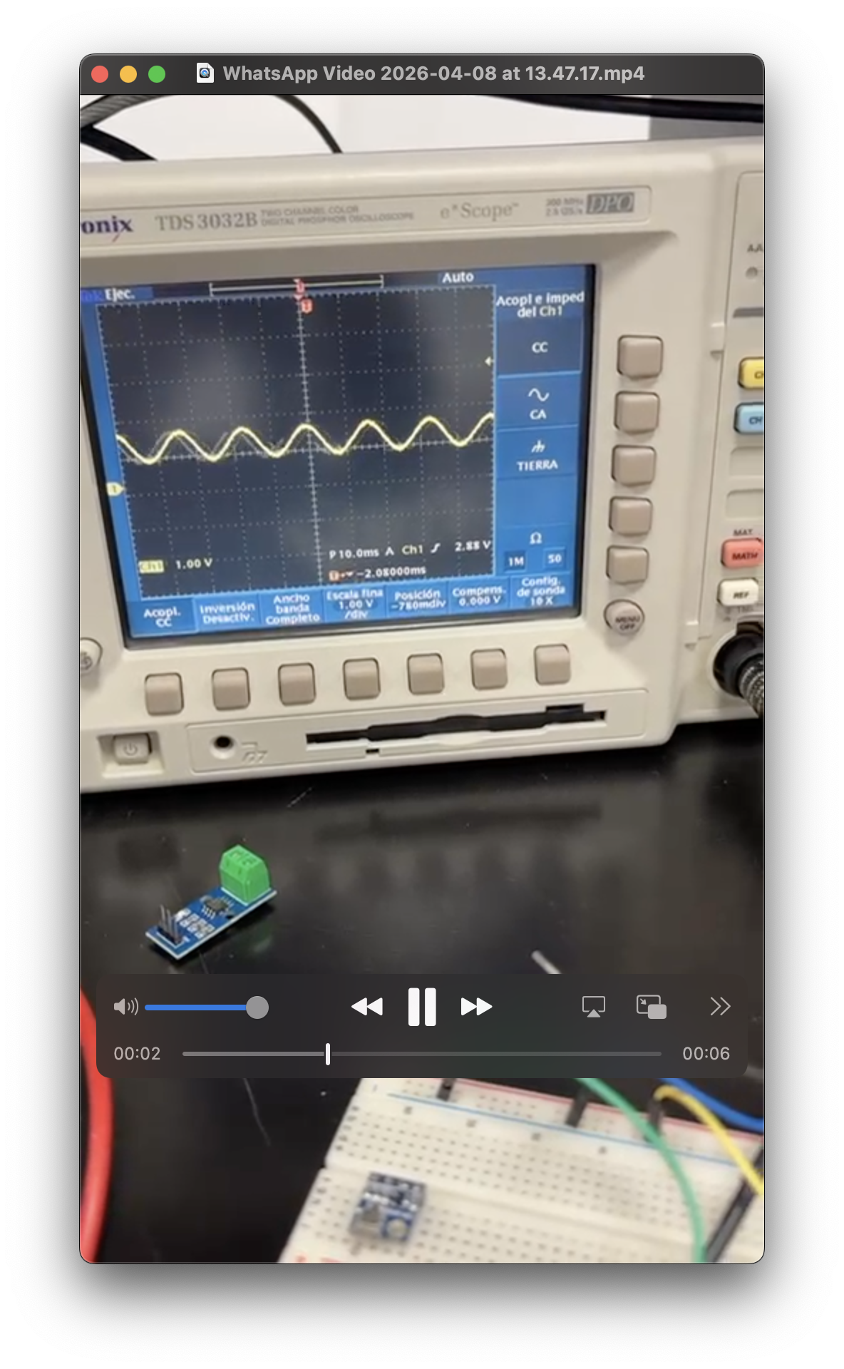 PicoScope mostrando waveform durante el demo